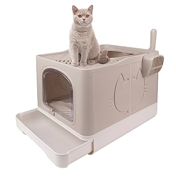 Amazon | Pet Prime 猫 トイレ 大型 快適ワイド 上から猫用